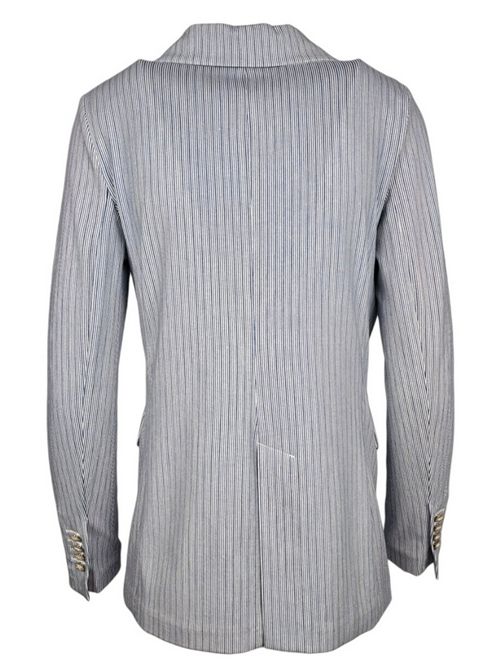 giacca donna doppiopetto fantasia righe blu e bianco Circolo 1901 | FD3508INDIGO